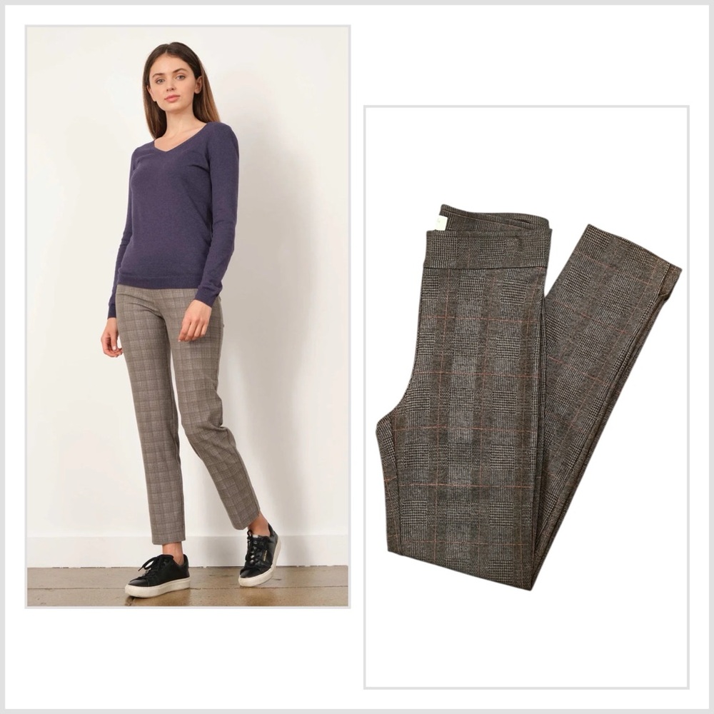 Avenue Montaigne Pull-On Pant Brown Glen Plaid/Houndstooth Size 4